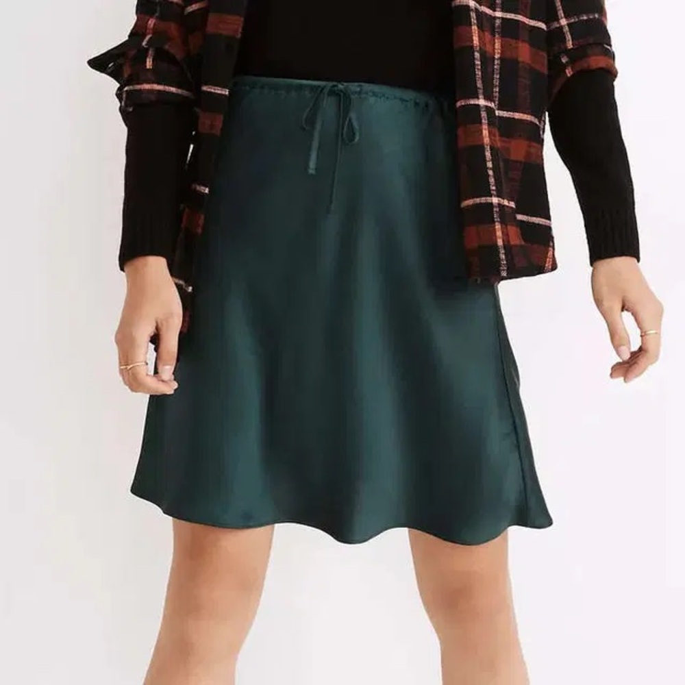 NWOT Madewell Drawstring Mini Slip Skirt Size 8